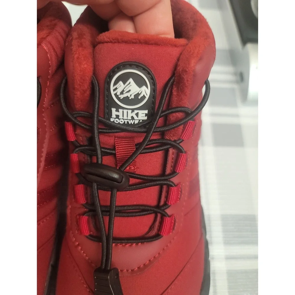 Hike Footwear Winter Snow Boots Waterproof Ankle Booties Red‎